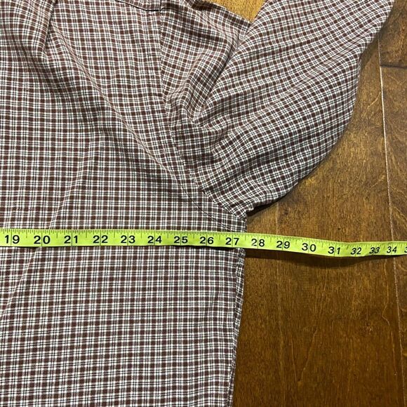 Polo Ralph Lauren Wyatt Vintage Button Down Cotton Plaid Brown White Shirt XL - Picture 8 of 9